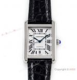 (ER)Swiss replica Cartier Tank Solo Automatic 31mm Watch White Dial Leather Strap